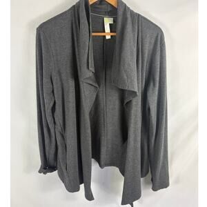 Green Tea Dark grey Draped Cardigan Size Large